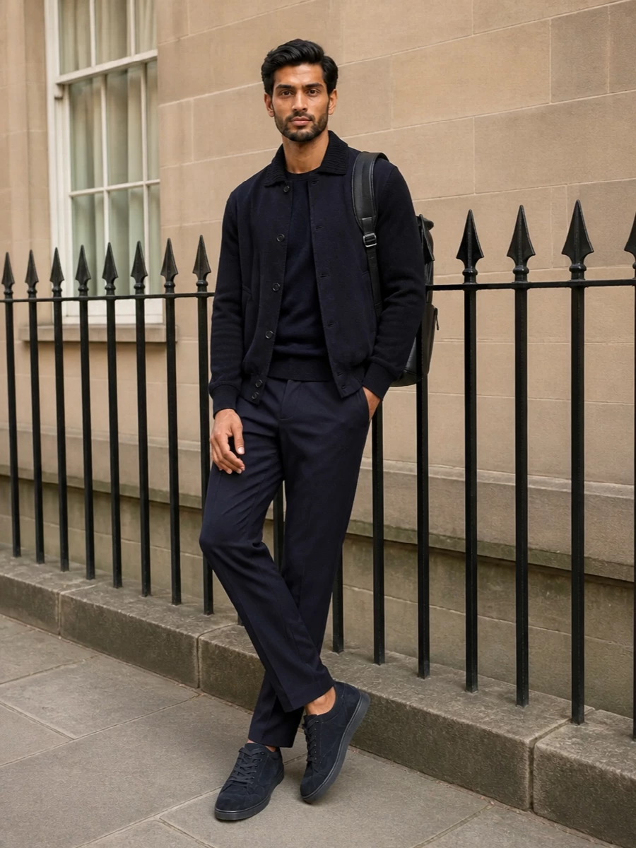 Brioni navy blouson brunello cucinelli trousers
