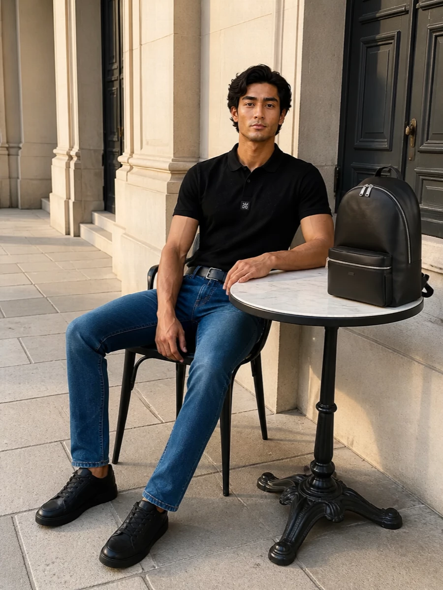 Boss black polo slim jeans sneakers