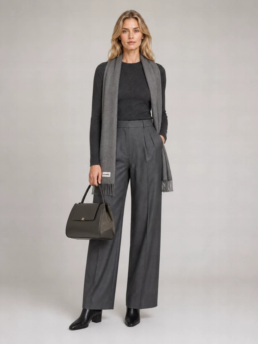Jil Sander Wool Fringed Scarf