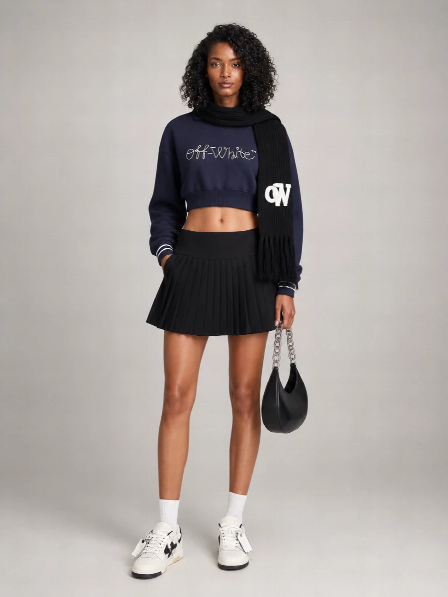 Off-White Cropped Polo Shirt