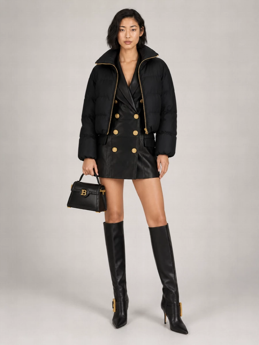 Balmain B-Buzz Small Leather Crossbody Bag