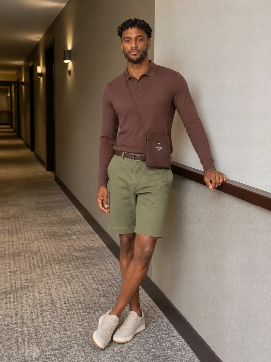 Zanone polo olive shorts hogan sneakers