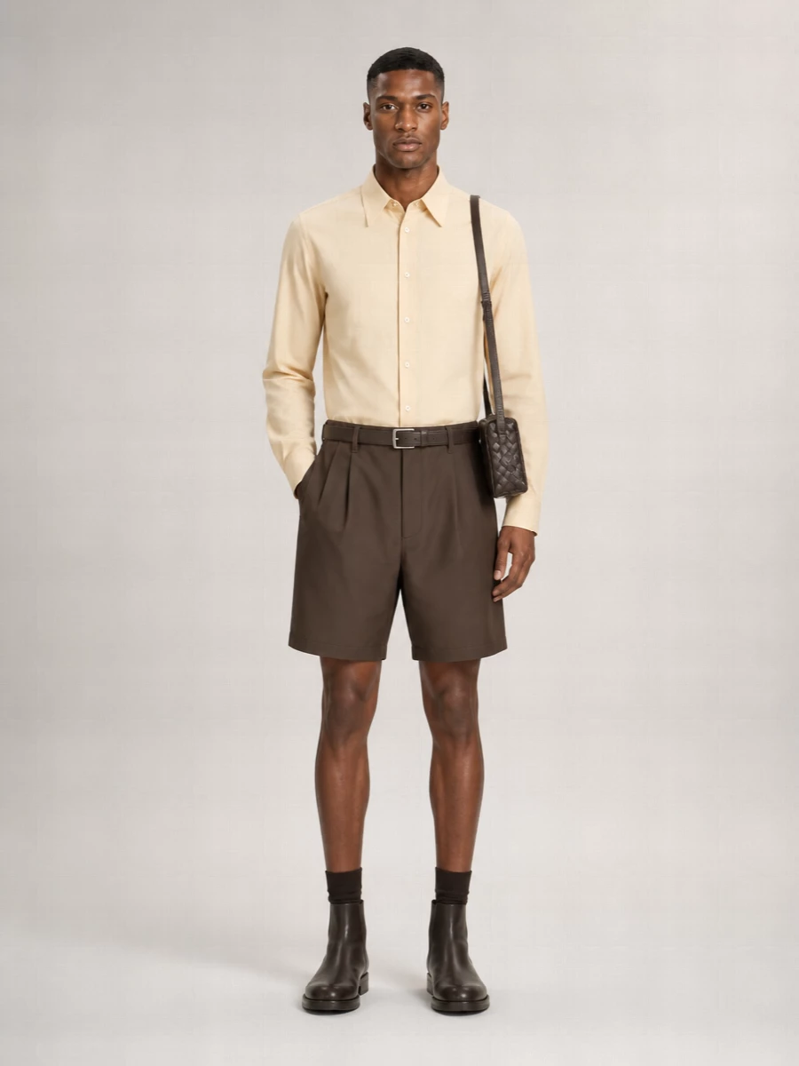 Lemaire Cotton Tapered Tailored Shorts