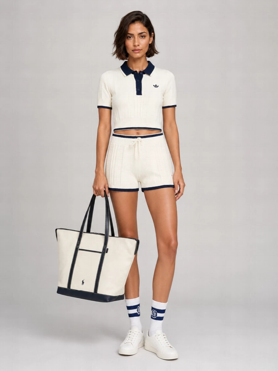 Adidas short sleeve knitted top