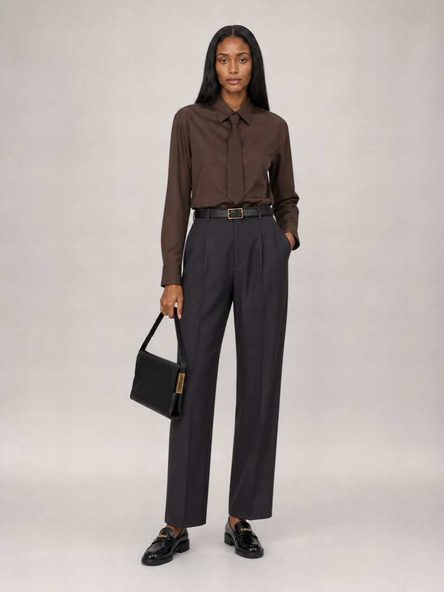 The Frankie Shop High-Rise Straight-Leg Suit Trousers