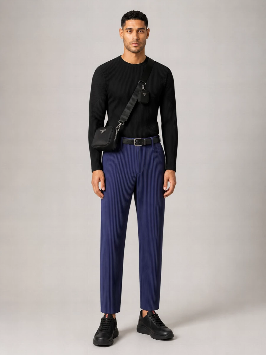 Homme Plisse Issey Miyake Pleated Straight-Leg Trousers