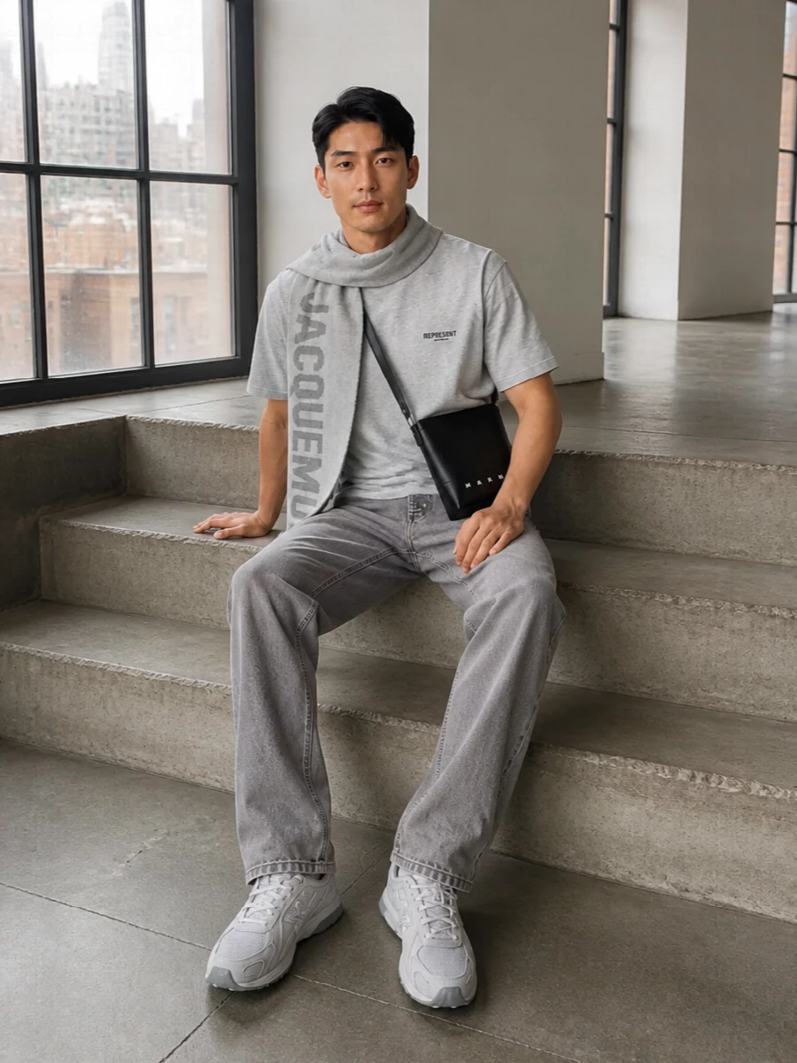 Represent grey tee carhartt jeans new balance
