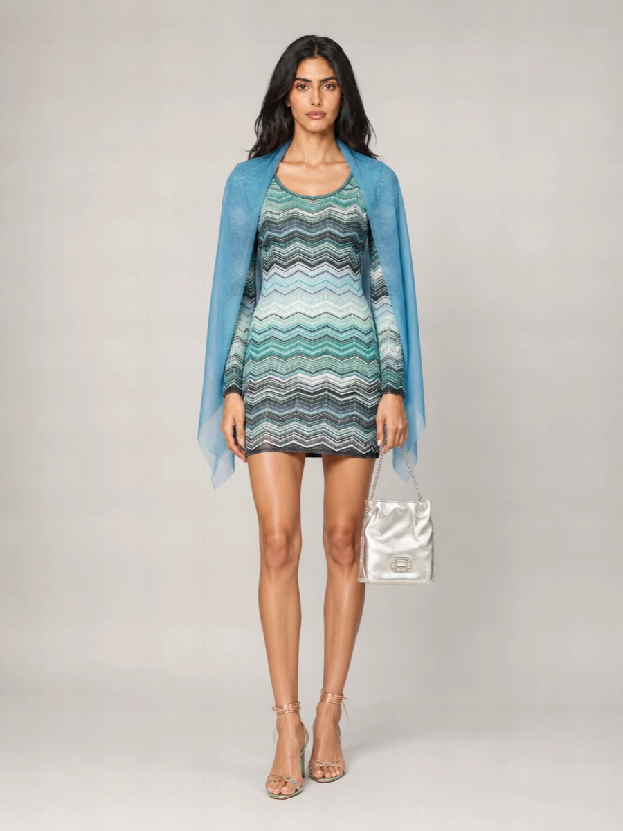 Missoni Metallic Chevron Mini Dress