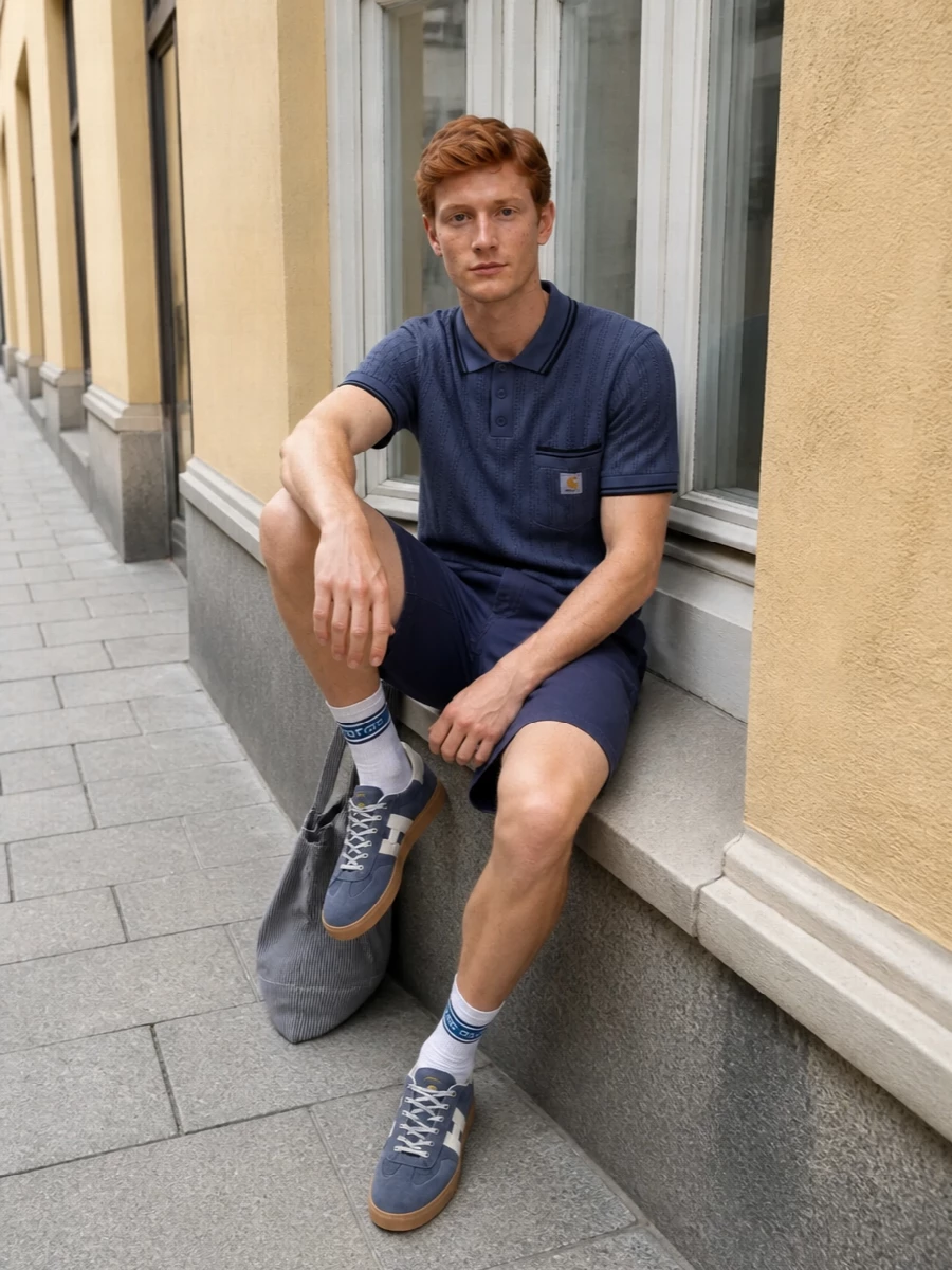 Carhartt polo cargo shorts hogan sneakers