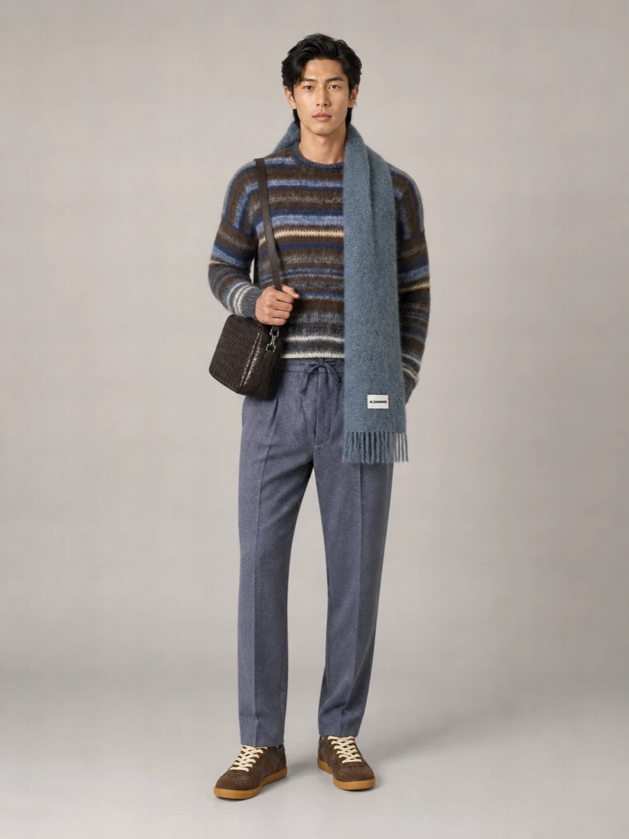 Isabel Marant Virgin Wool Striped Crew Neck Sweater
