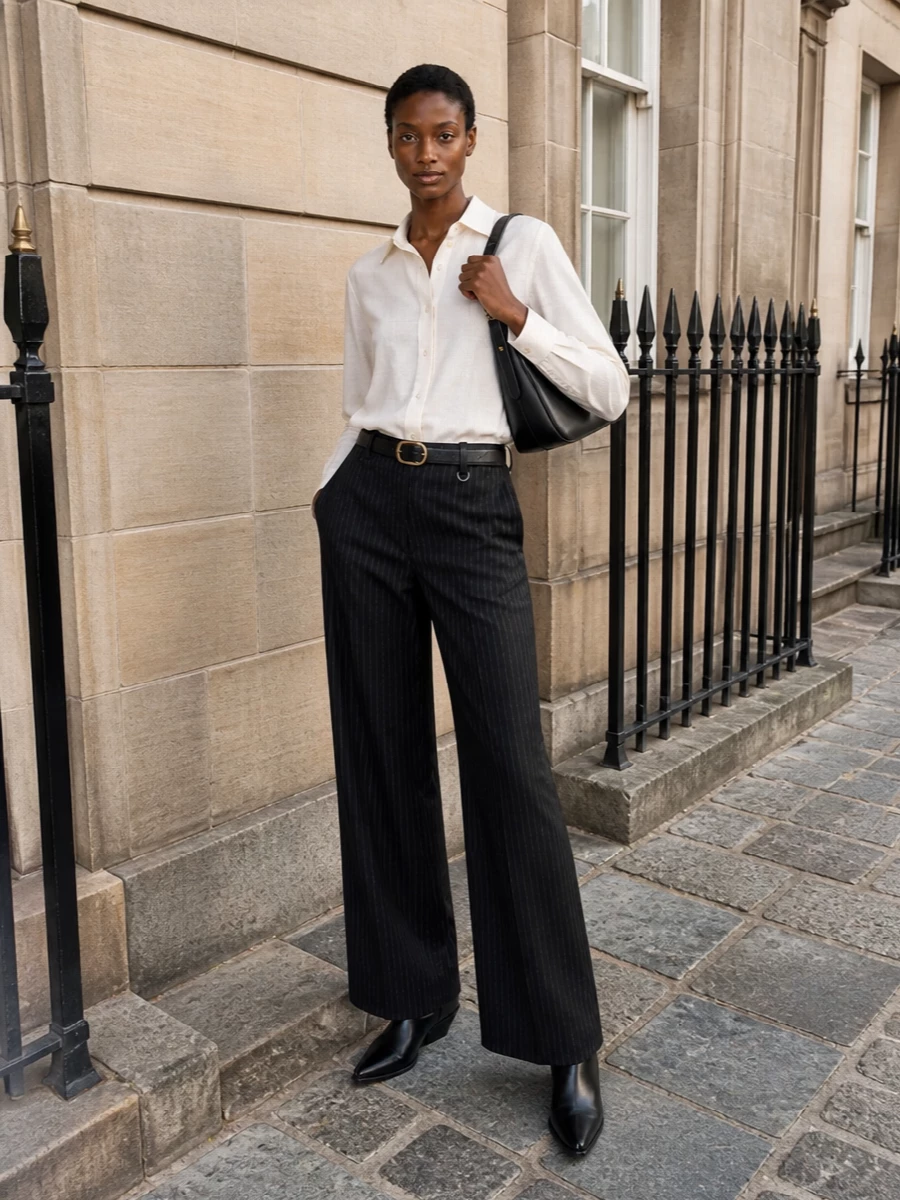 Isabel marant pinstripe trousers ivory shirt