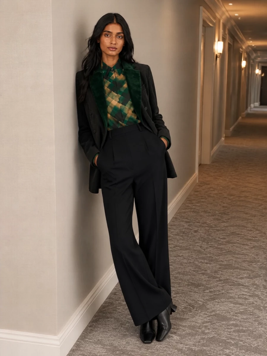 Dries van noten blazer wide leg trousers outfit