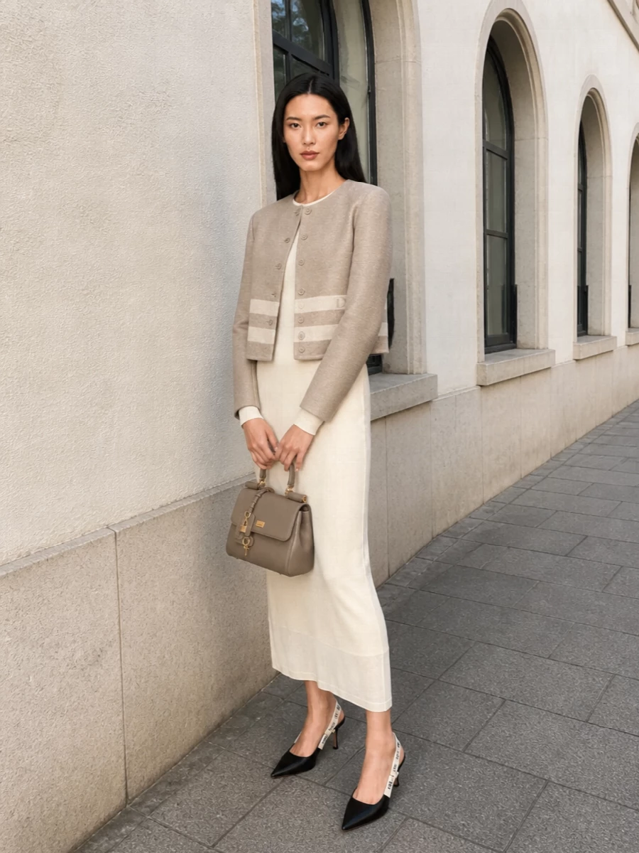 Dior jacket jil sander knit dress pumps