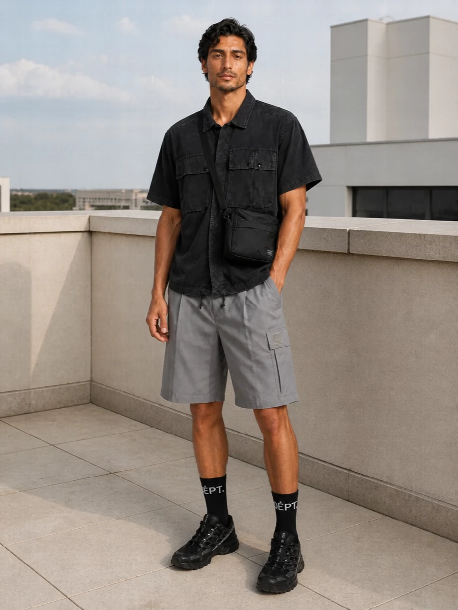 Cp company overshirt outfit salomon sneakers