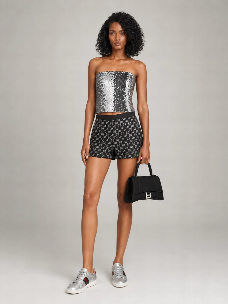 Gucci Metallic Leather Low-Top Sneakers