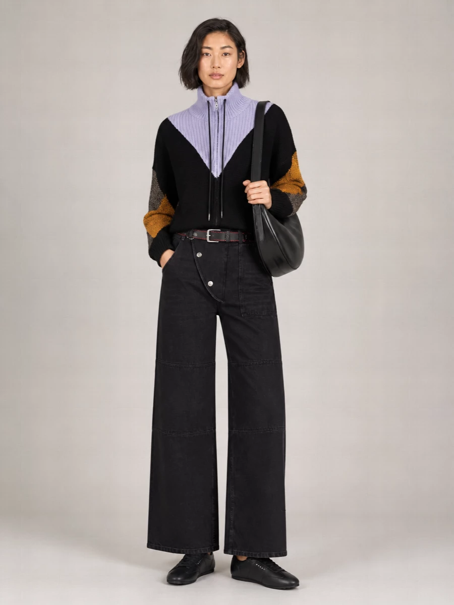 Marni Wool And Cashmere Ribbed High Neck Zip Jacket