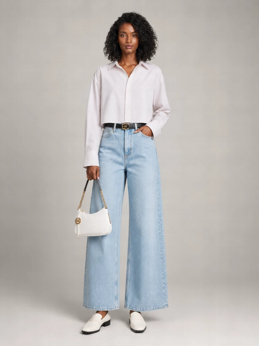 Calvin Klein Denim Wide-Leg Jeans