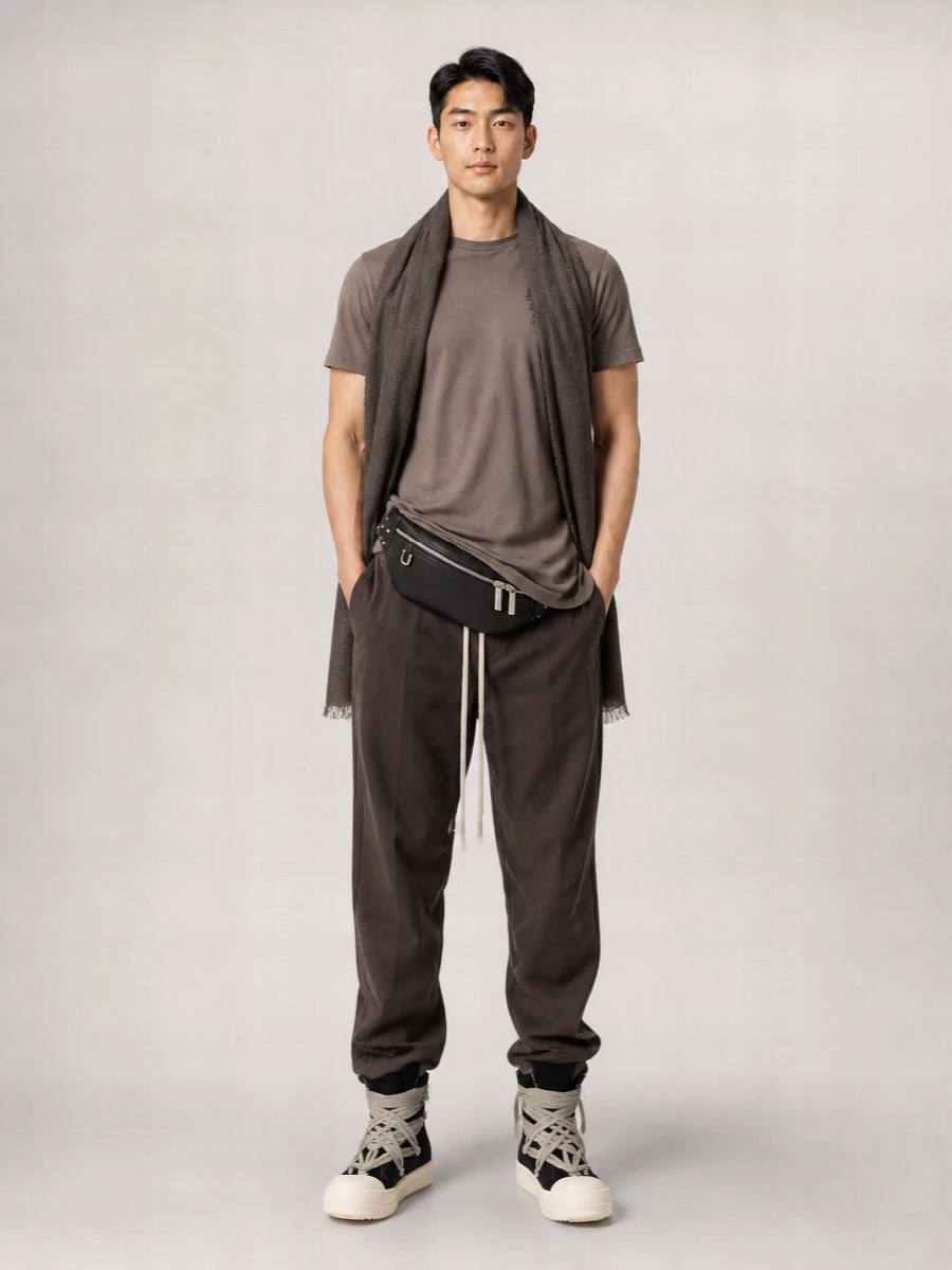 Rick Owens Merino Wool Silk Oversized Short-Sleeve T-Shirt