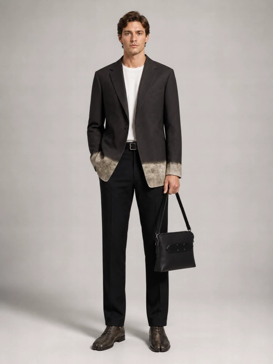 Maison Margiela Cotton Pinstriped Single-Breasted Suit Jacket