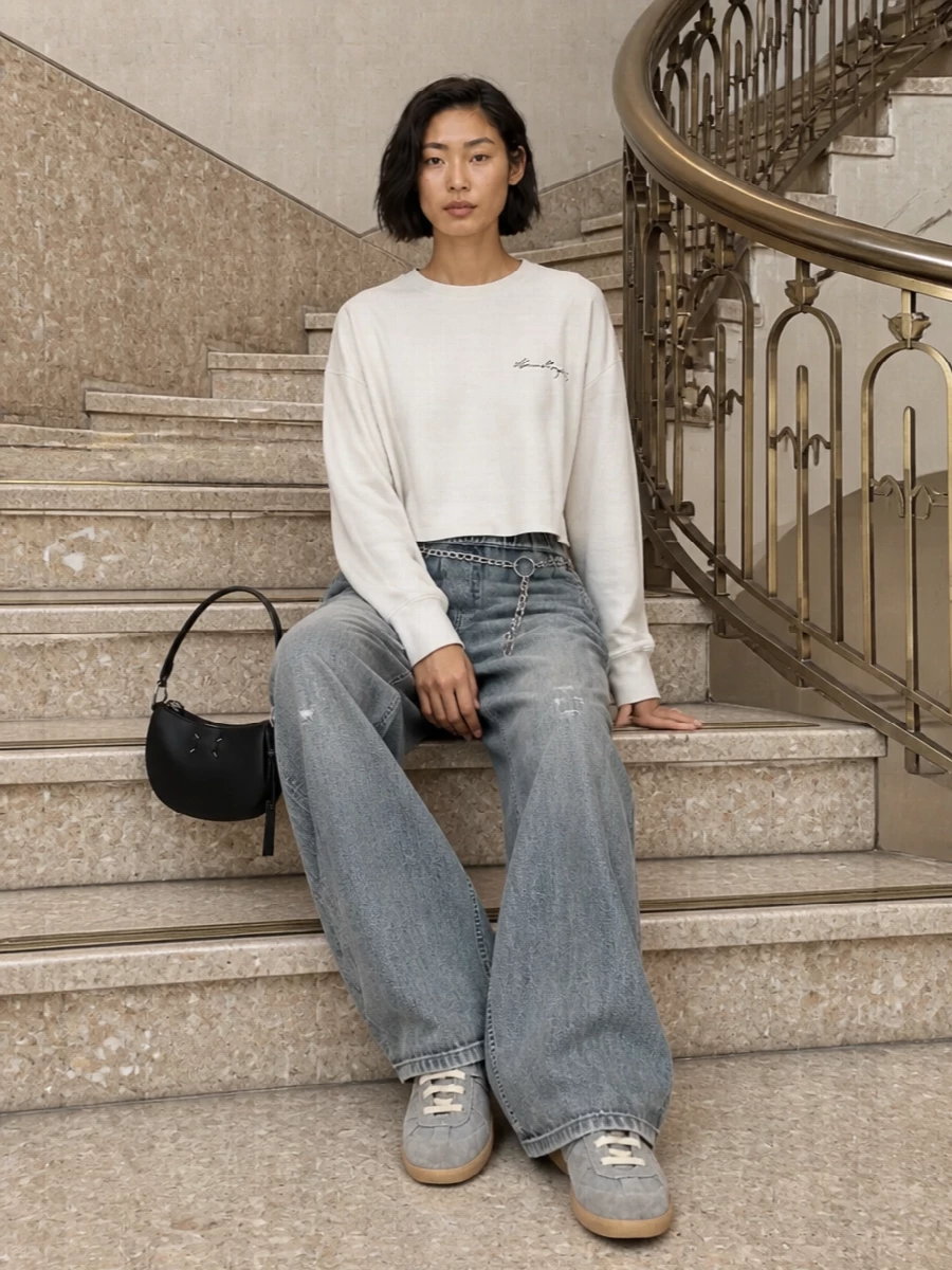 Mm6 jeans margiela sneakers black shoulder bag