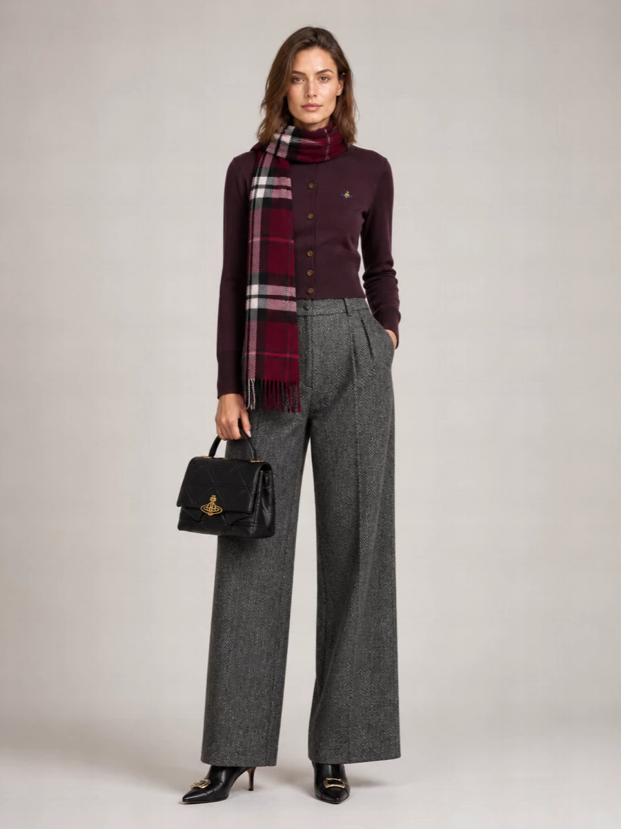 Vivienne Westwood Wool Silk Ribbed Cropped Cardigan