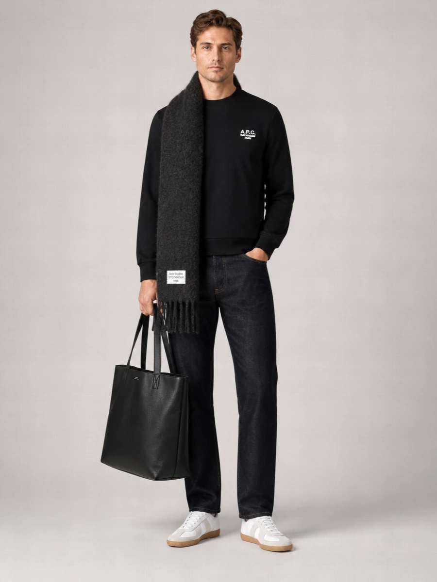 A.p.c. Organic Cotton Logo-Print Crew-Neck Sweatshirt