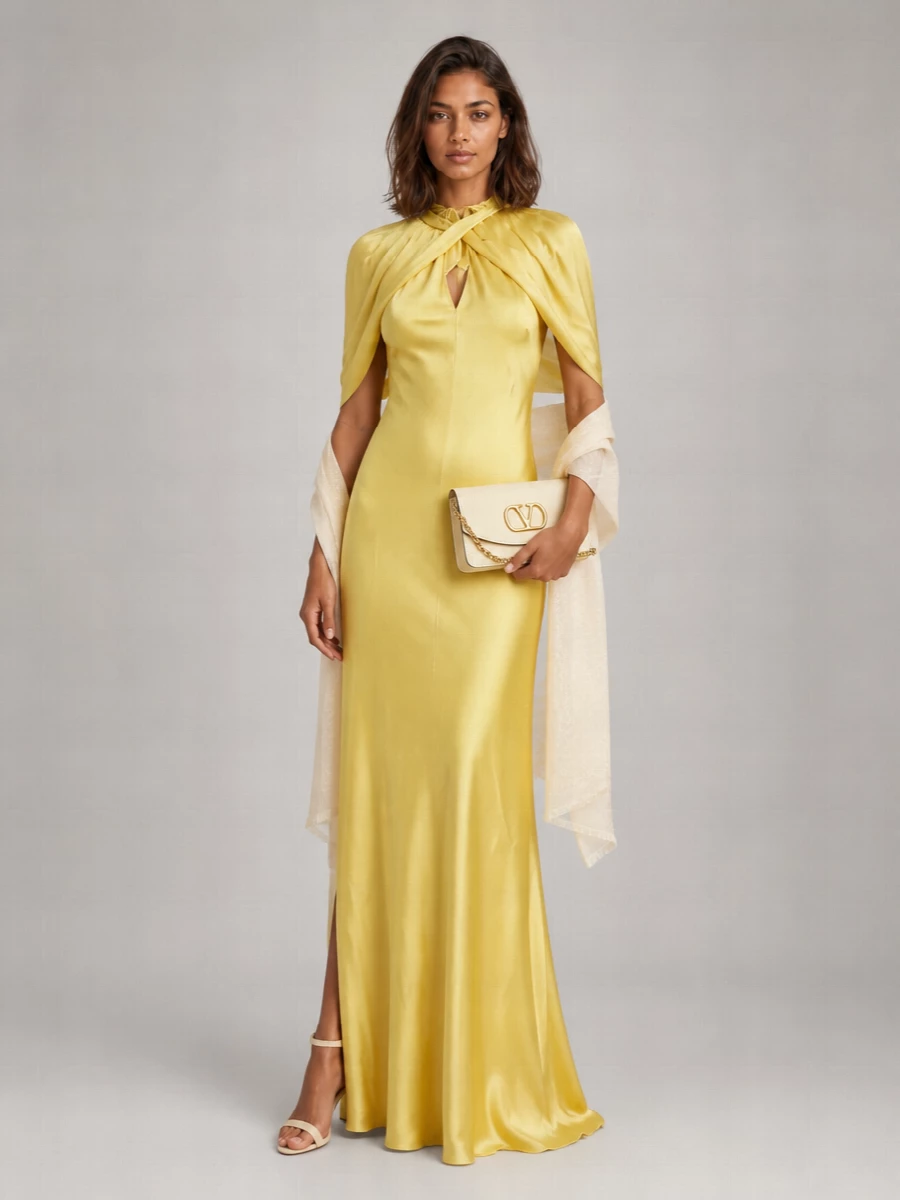 Alberta Ferretti Satin Maxi Dress