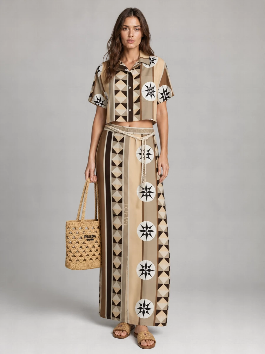 Loewe Paula's Ibiza Silk Printed Satin Shirt