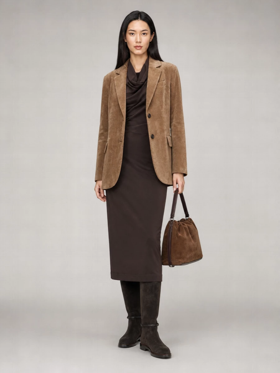 Brunello Cucinelli Corduroy Single Breasted Coat