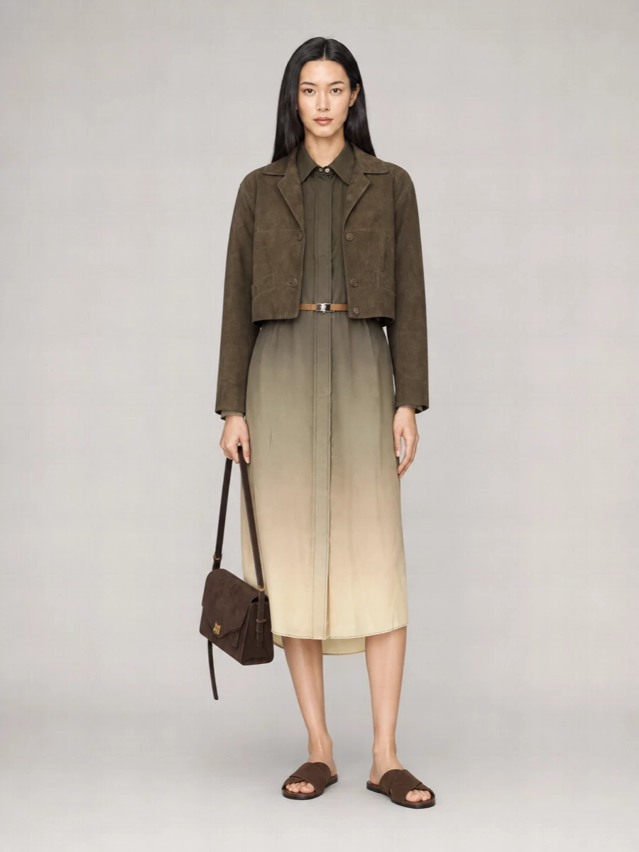 Prada Suede Lamb Jacket Front Pockets Lapels