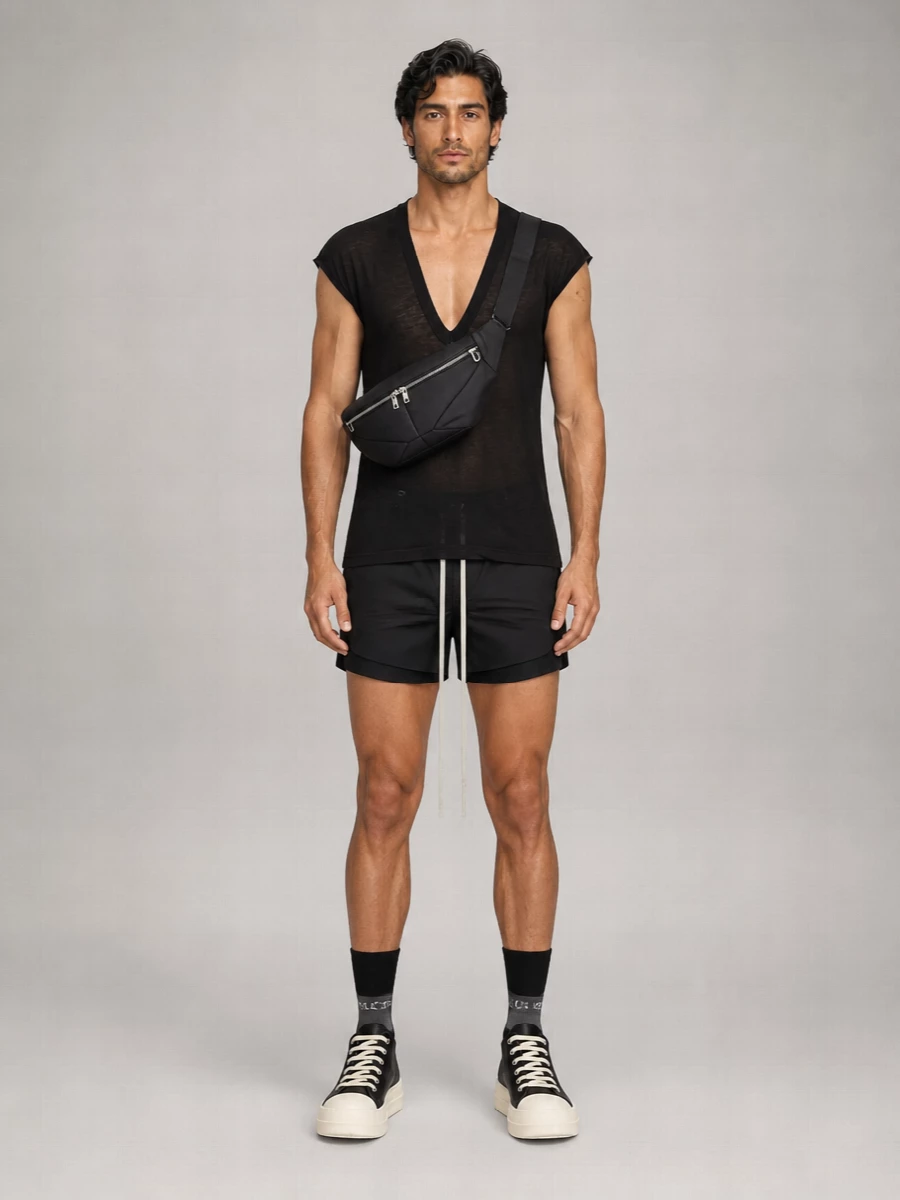 Rick Owens Cotton Relaxed-Fit Drawstring Deck Shorts