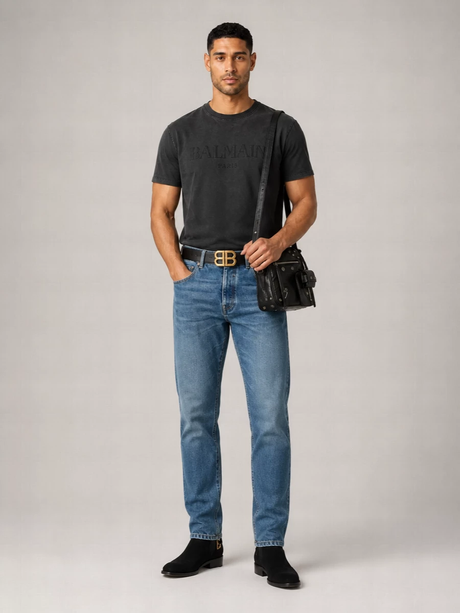 Balmain Denim Straight-Leg Jeans