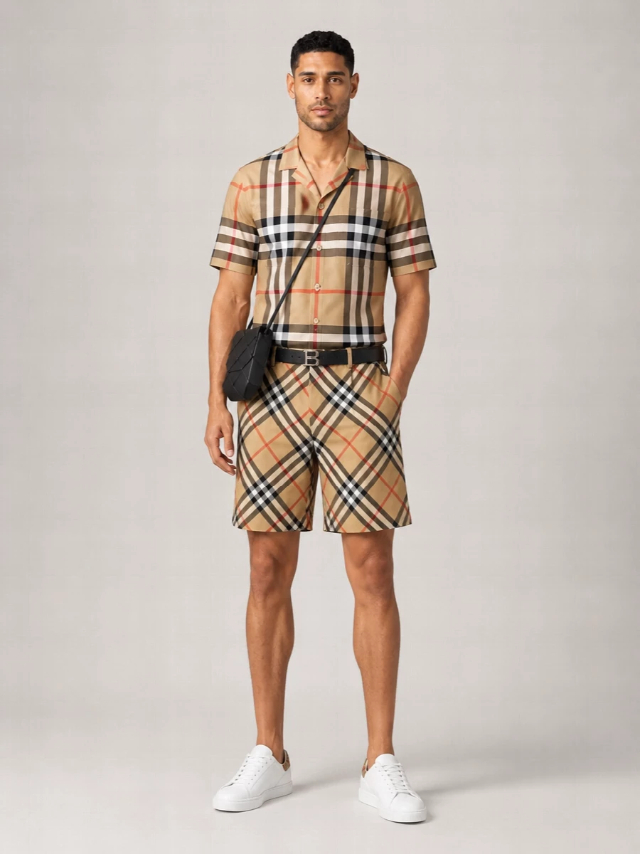 Burberry Silk Check Bermuda Shorts