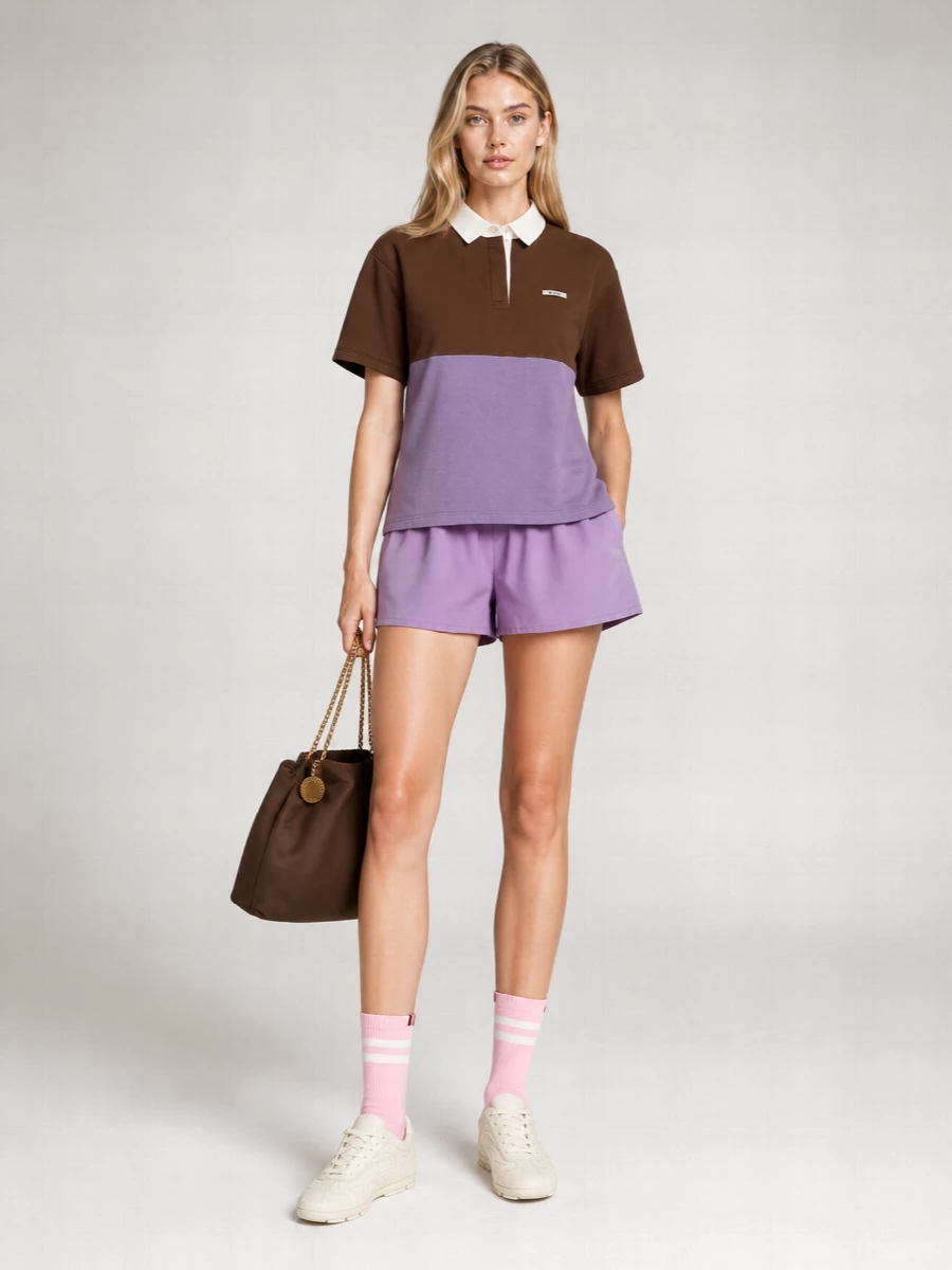 Prada Cotton Two-Tone Polo Top