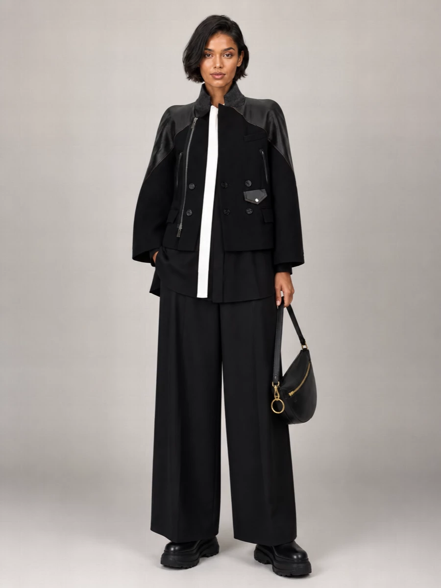 Sacai Wool Double-Breasted Jacket
