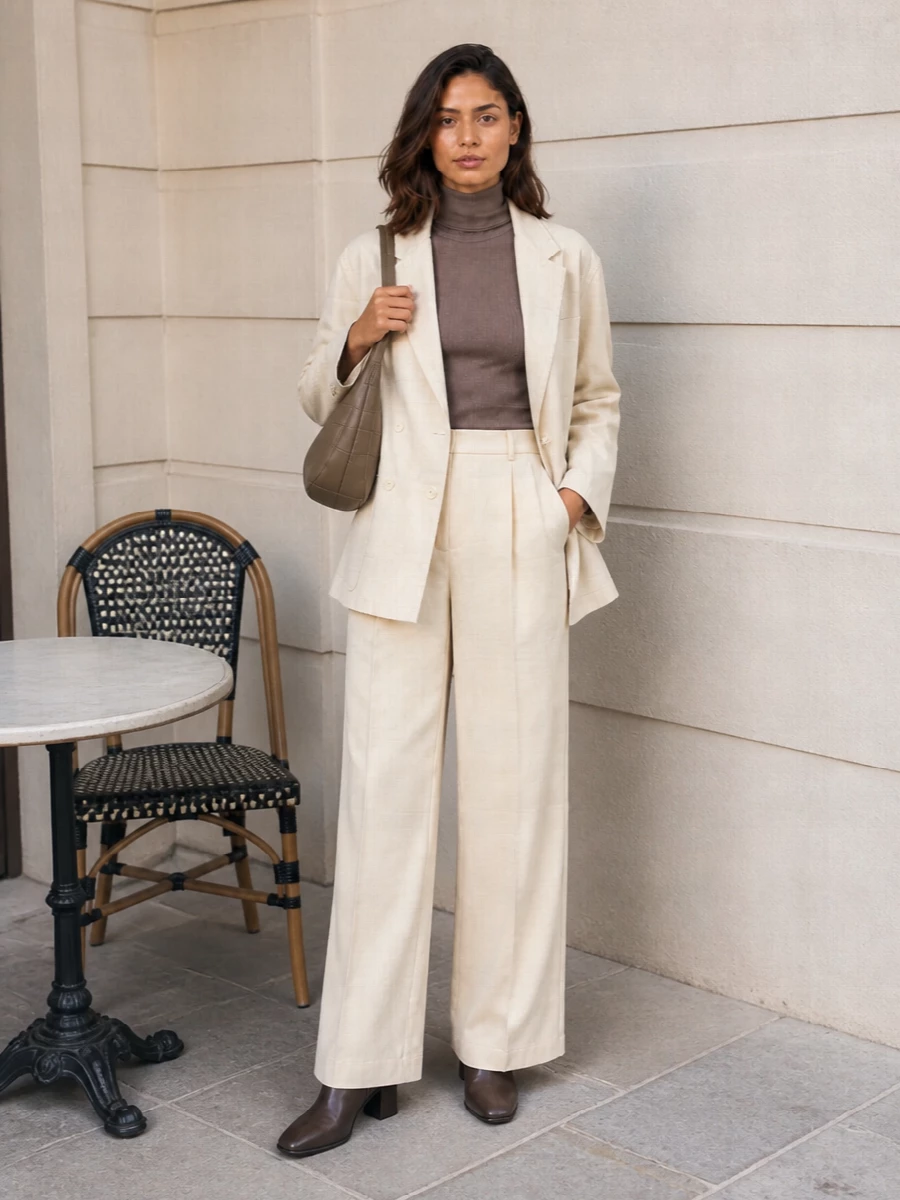 Lemaire blazer max mara wide leg trousers outfit