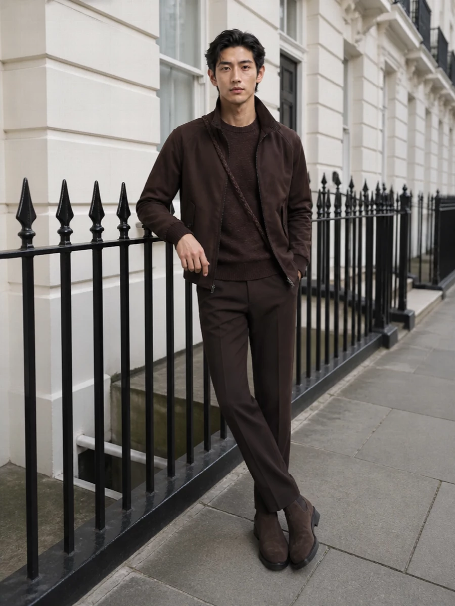 Baracuta brown harrington pt torino trousers