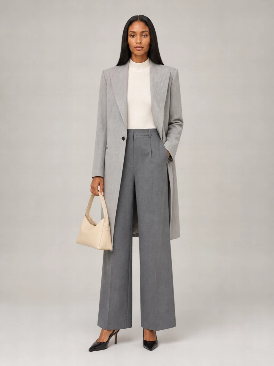Loulou Studio Linen Asymmetric Single-Breasted Coat