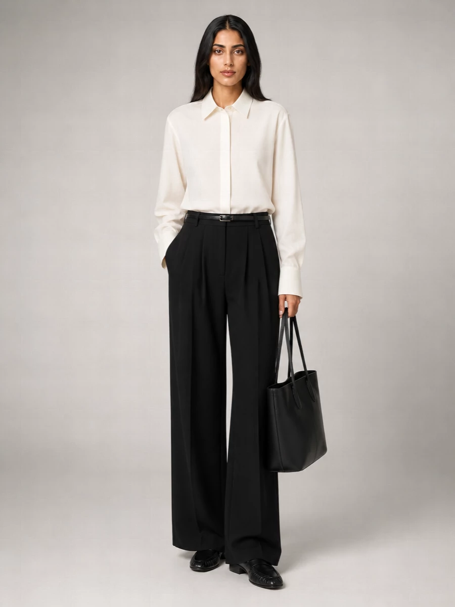The Row Wool Daniele Wide-Leg Trousers