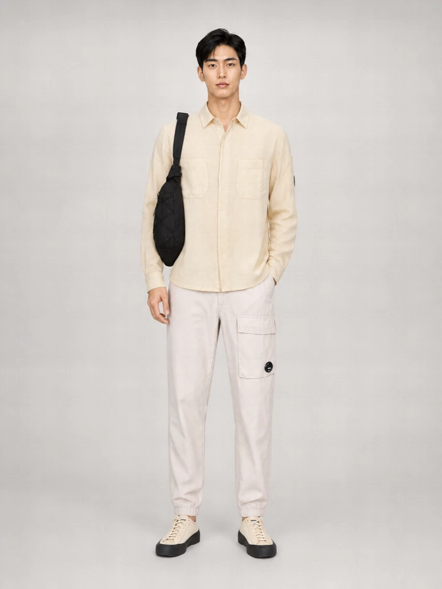 C.p. Company Linen Long-Sleeve Shirt