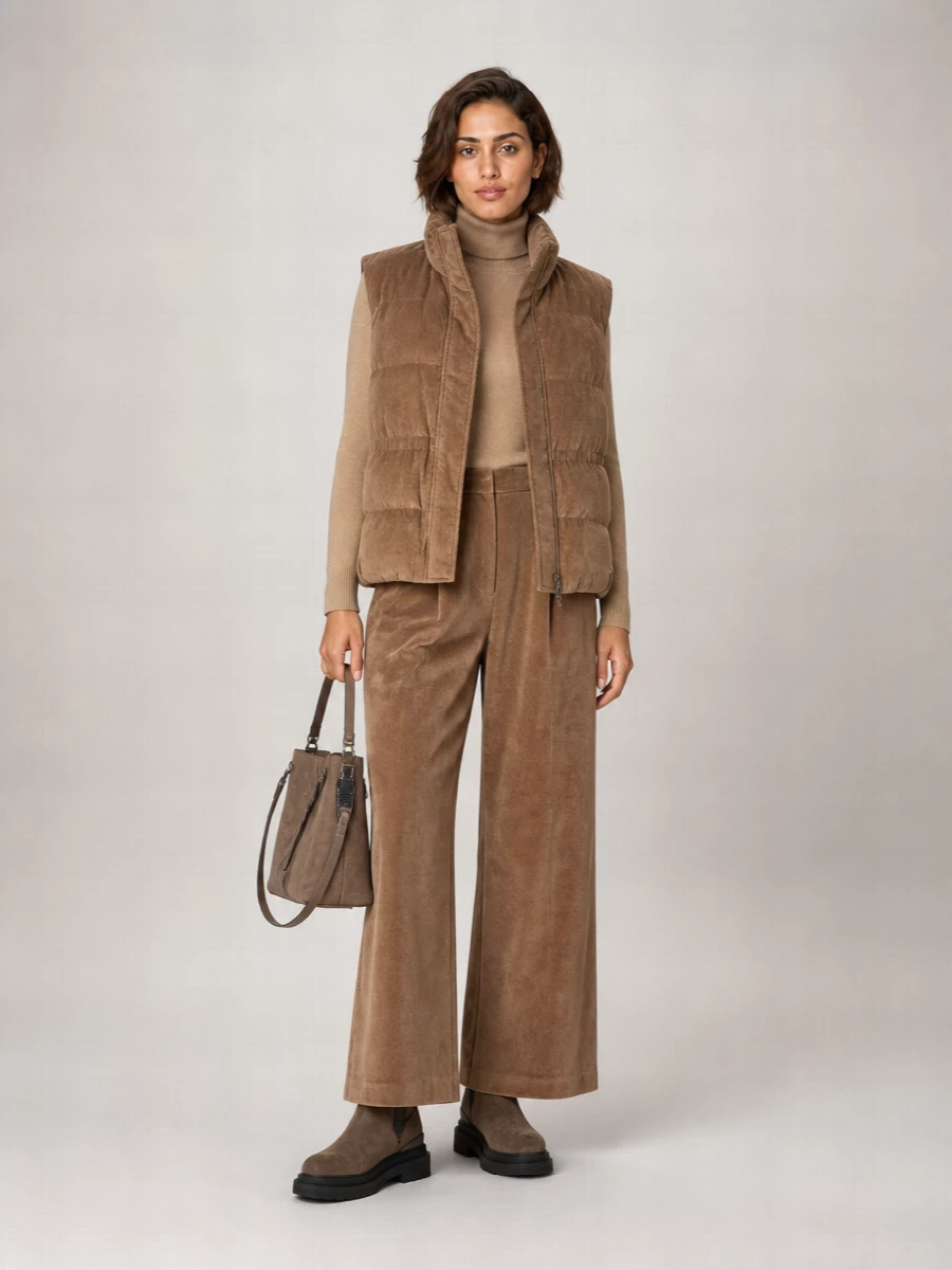 Brunello Cucinelli Corduroy Quilted Stand Collar Vest