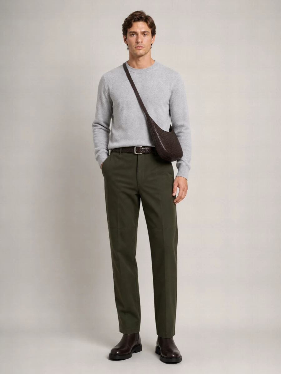 Bottega Veneta cotton high-rise straight-leg paneled cargo trousers