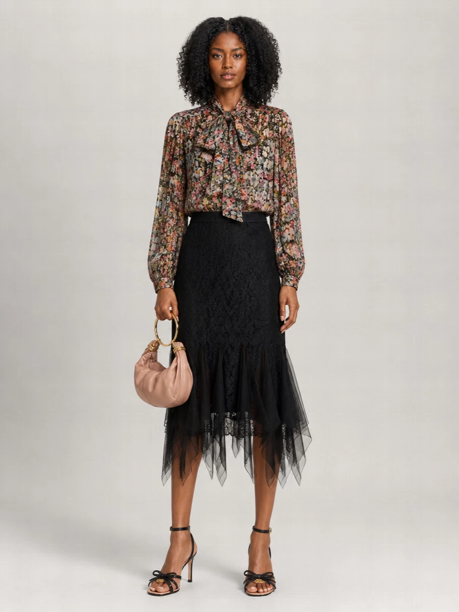 Valentino Garavani Floral Print Silk Blouse