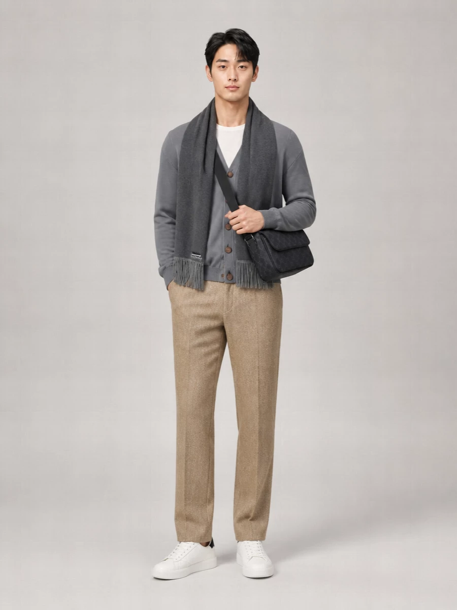 Golden Goose Ribbed-Knit V-Neck Cotton Cardigan
