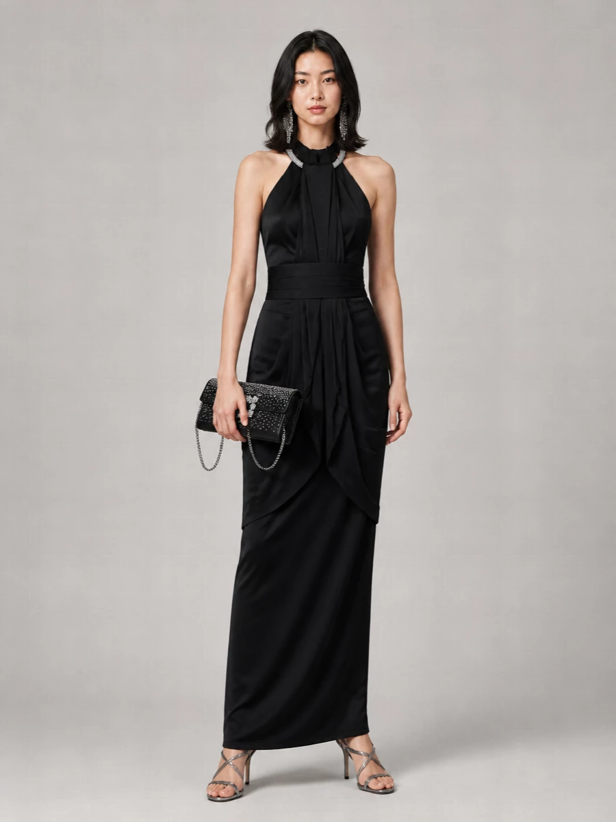 Stella Mccartney Embellished Draped Maxi Dress