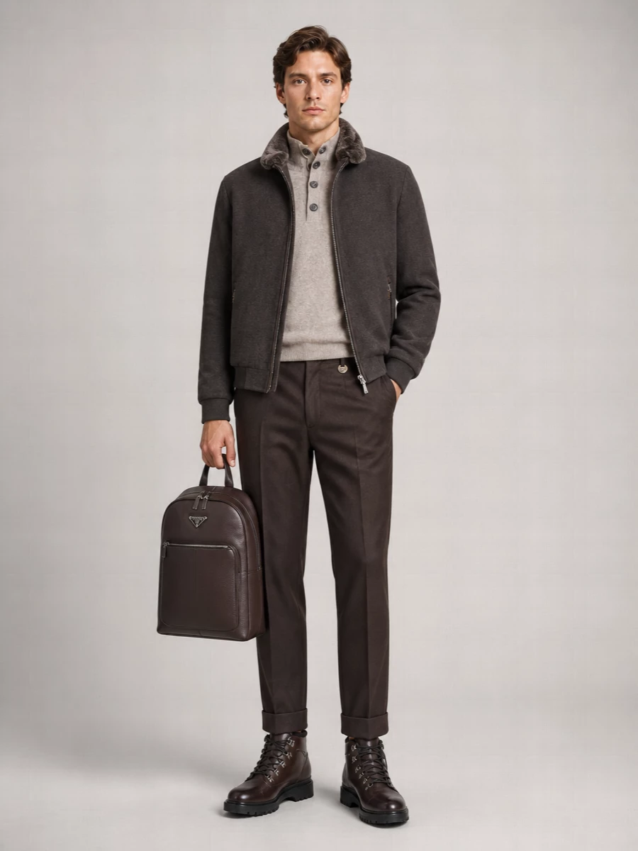 Moorer Wool Cashmere Quilted Bomber Jacket