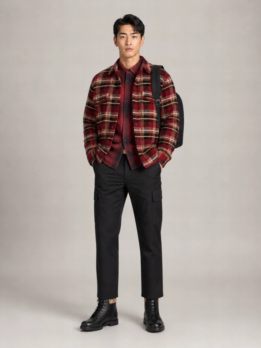 Guest In Residence Cashmere Oversized Checked Shirt Jacket