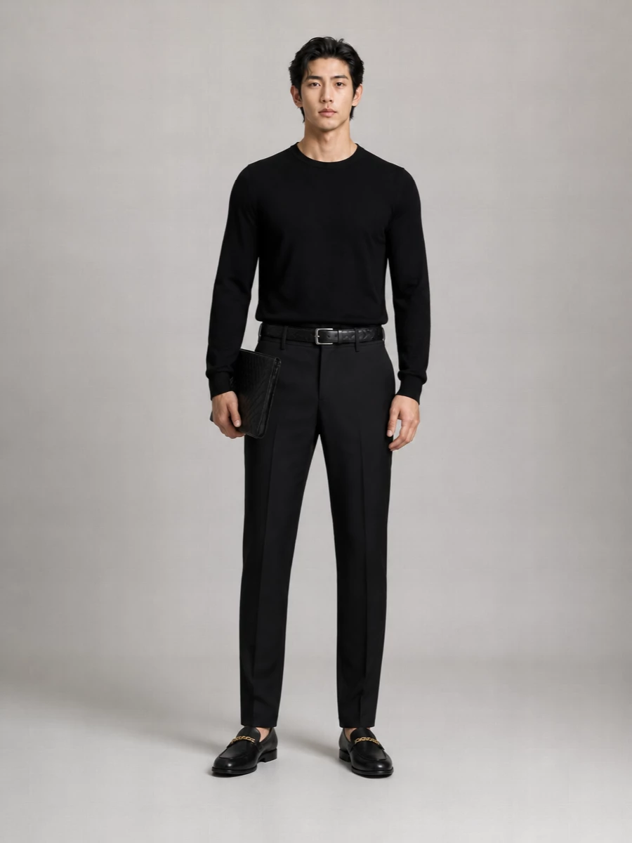Versace Virgin Wool Pleated Straight-Leg Trousers