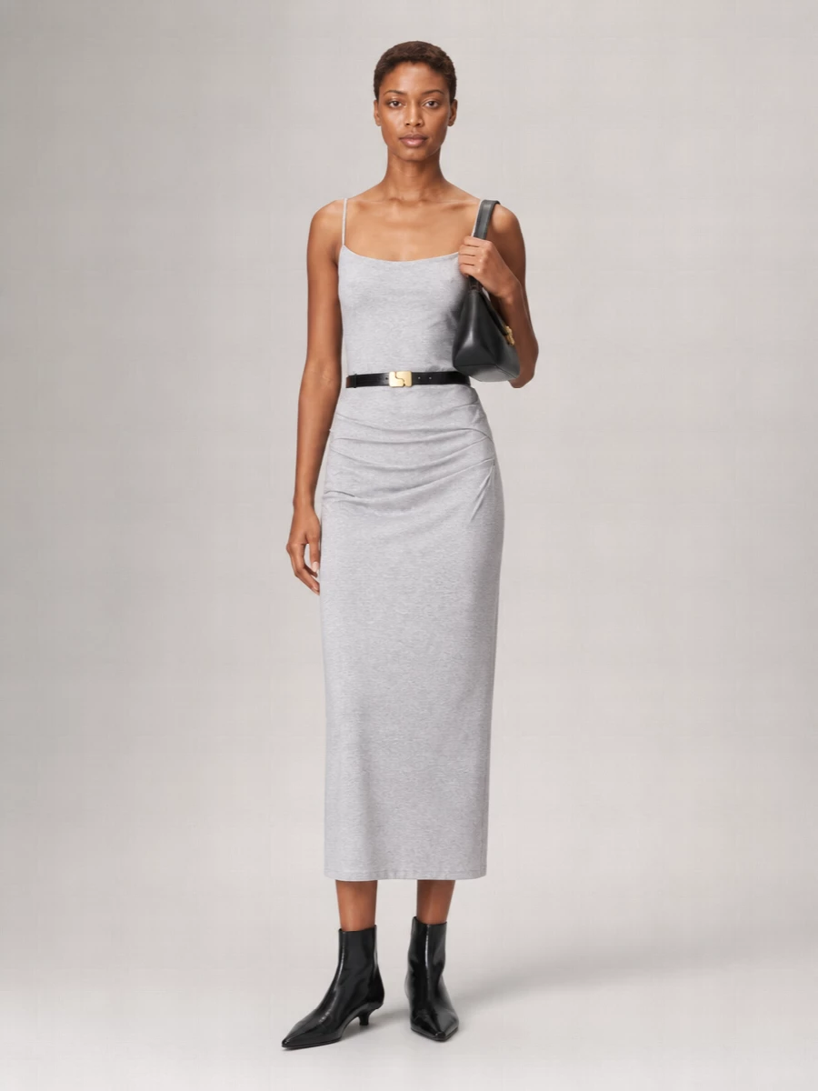 Totême Draped Sleeveless Midi Dress