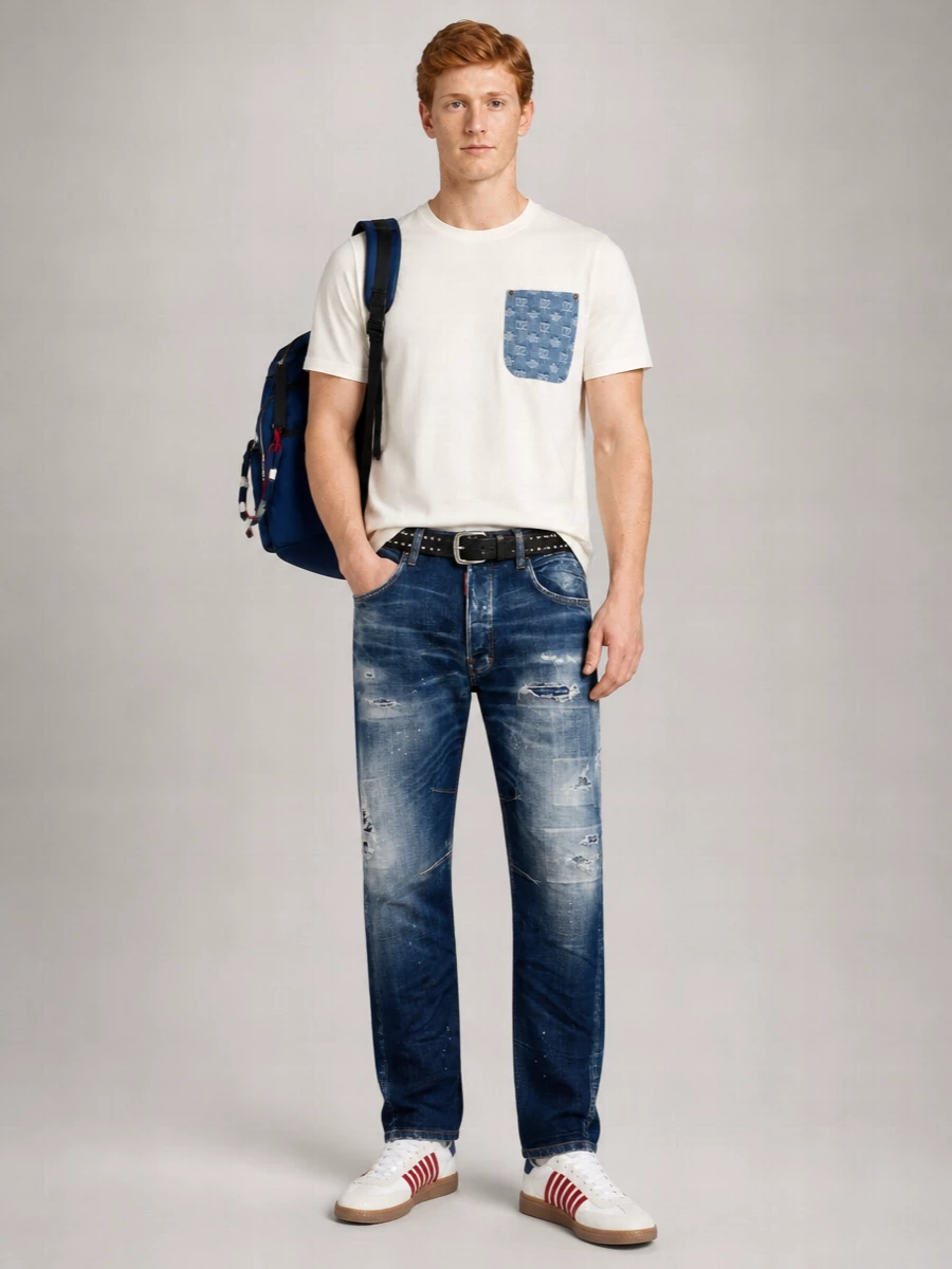Dsquared2 Distressed Straight-Leg Trousers